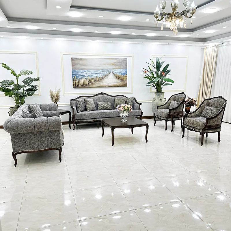 sevin-classic-sofa-5 مبل کلاسیک سوین ۸ نفره رنگ طوسی با طراحی جدید